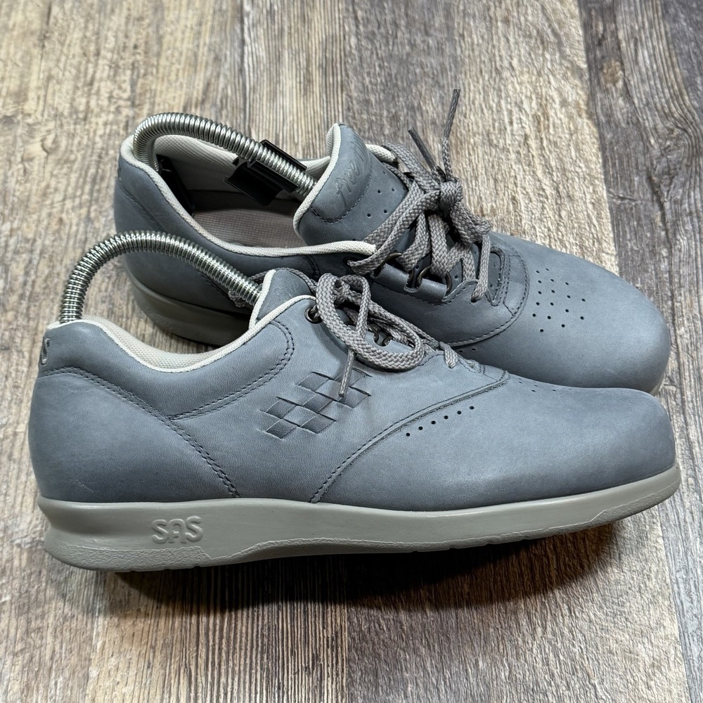 SAS Free Time Comfort Denim Blue Leather Walking Shoes Women's Size 8 Narrow